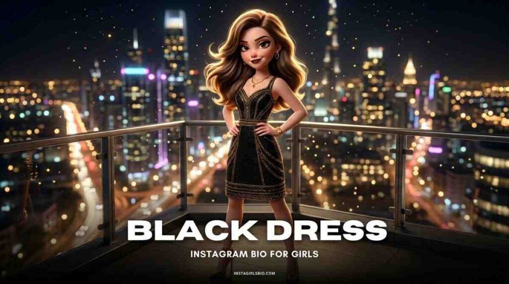 black dress instagram captions for girls