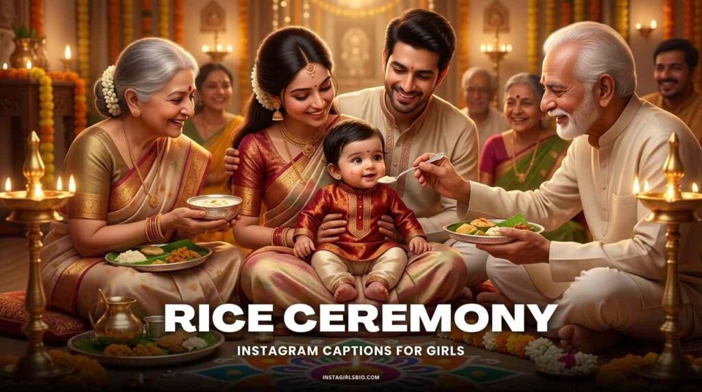 Rice ceremony Instagram captions