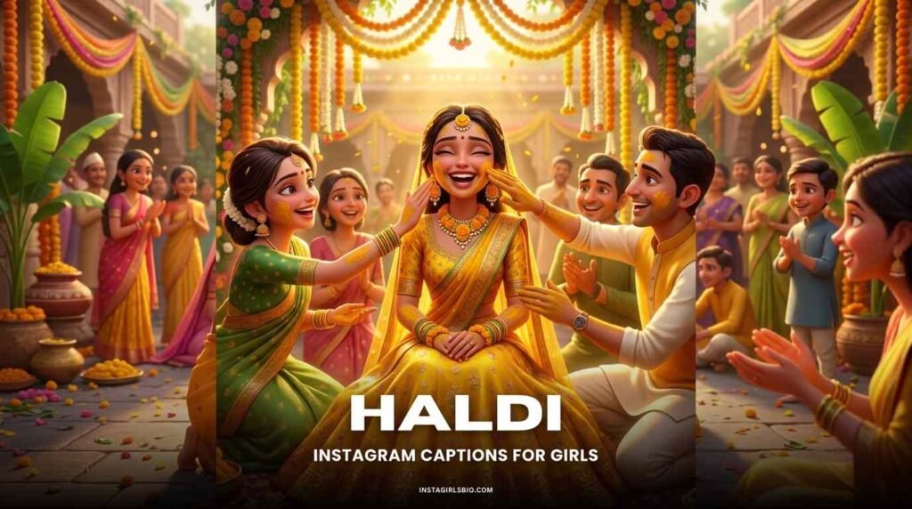 Haldi Instagram captions for Girls