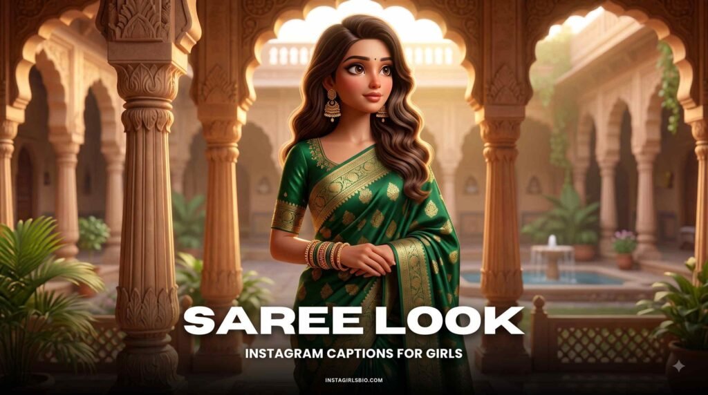 Saree look Instagram Captions